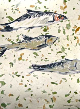 Swimming Fish with Leaves