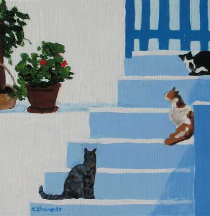 Greek Cats #3, Blue Gate 