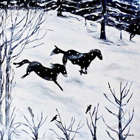 Wild, Snowy Run - by Karen Brumelle