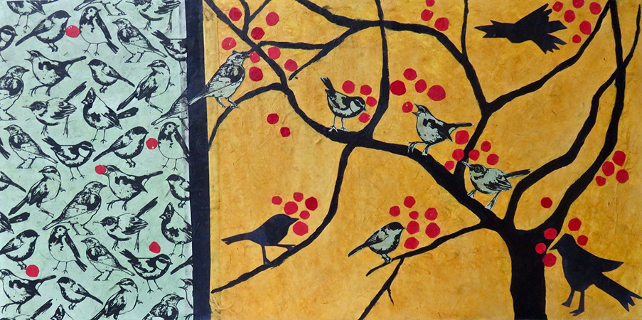 Birds and Berries 4  by Karen Brumelle
