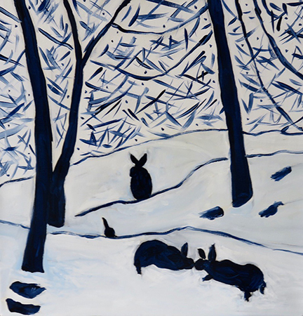 Bunnies in the Snow  by Karen Brumelle