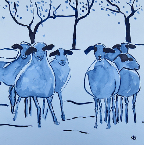 Black Eared Sheep -  by Karen Brumelle