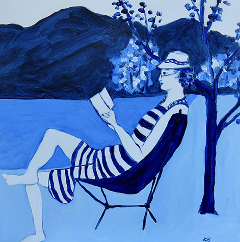 Summer Reading (Blue) -  by Karen Brumelle