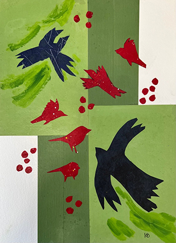 Red Birds and Berries by Karen Brumelle