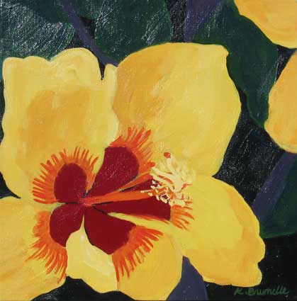 Hawaiian Plants, Yellow Hibiscus 